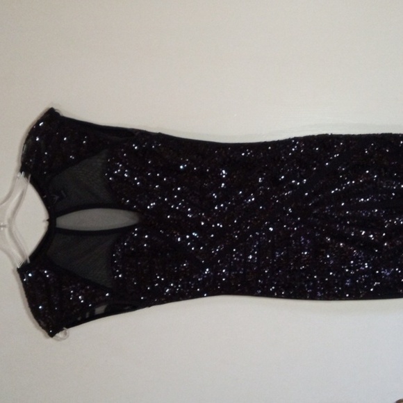 Windsor black sequin bodycon midi dress for women size xsmall - Picture 1 of 10